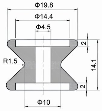 Technical drawing and dimensions for TSP 53204-45