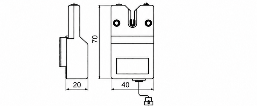 TSP-028 NPN | Murata Yarn Sensor dimensional drawing