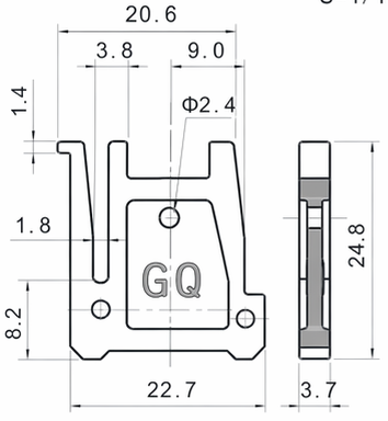 Technical drawing and dimensions for TSP 83473-GQ
