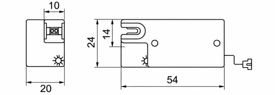 TSP-071-N NPN | RPR Yarn Sensor dimensional drawing