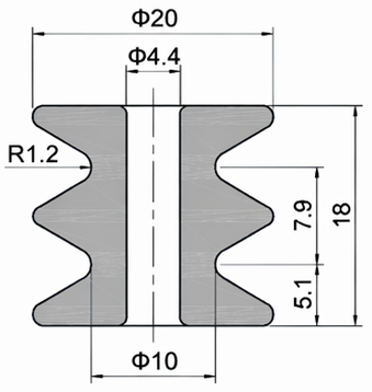 Technical drawing and dimensions for TSP 53218M2W