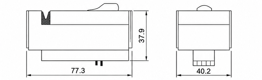 TSP-027A | Barmag Yarn Cutter dimensional drawing
