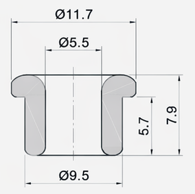 Technical drawing and dimensions for TSP 69557-55