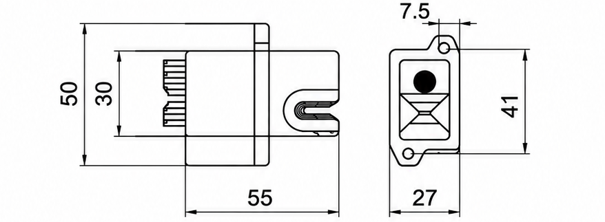 TSP-030 PNP | Barmag Yarn Sensor dimensional drawing
