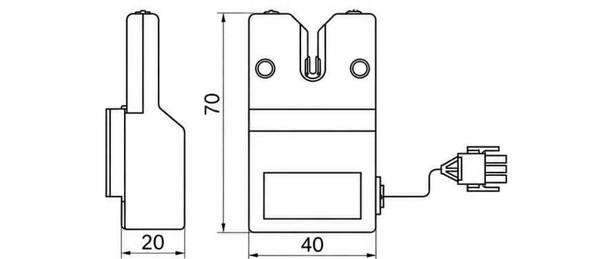 TSP-029 PNP | Barmag Yarn Sensor dimensional drawing