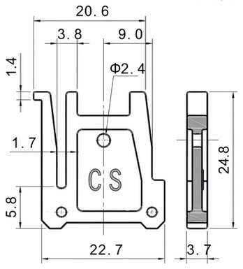 Technical drawing and dimensions for TSP 83475-CS