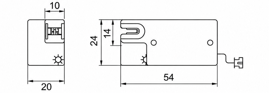 TSP-071 PNP | RPR Yarn Sensor dimensional drawing