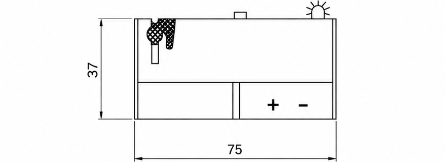 TSP-075 | Aiki Yarn Cutter dimensional drawing