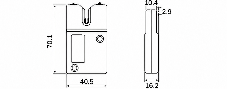TSP-227 PNP | Rieter ICBT Yarn Sensor dimensional drawing
