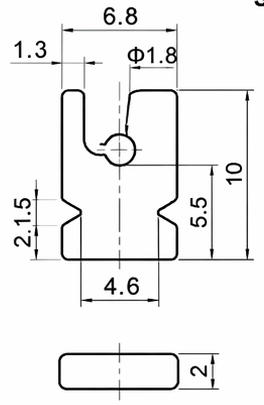Technical drawing and dimensions for TSP 76022-00