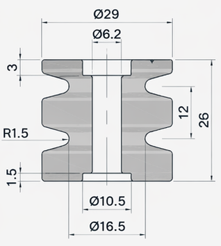 Technical drawing and dimensions for TSP 53297-2W