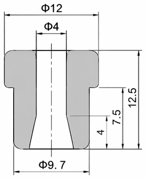Technical drawing and dimensions for TSP 74019-00