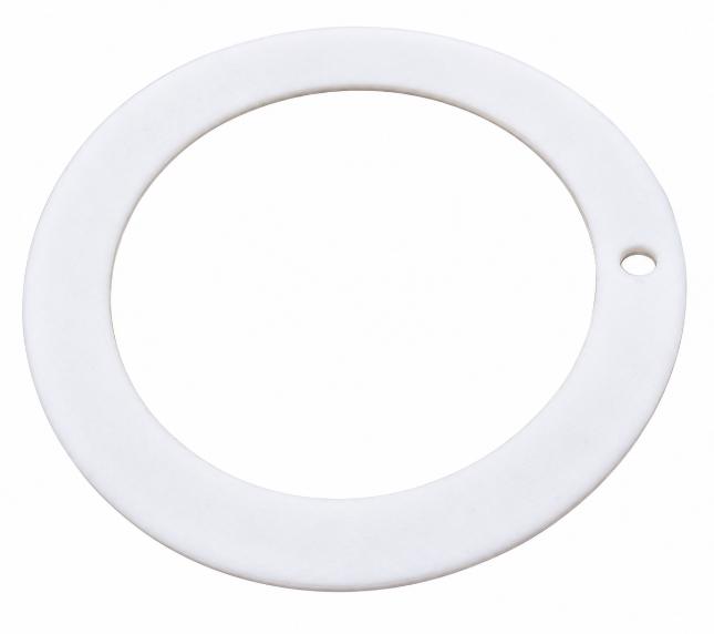 White PTFE gasket with a circular centre opening